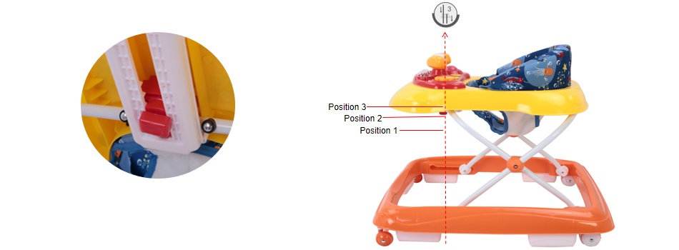 3-Position Height Adjustment Baby Walker