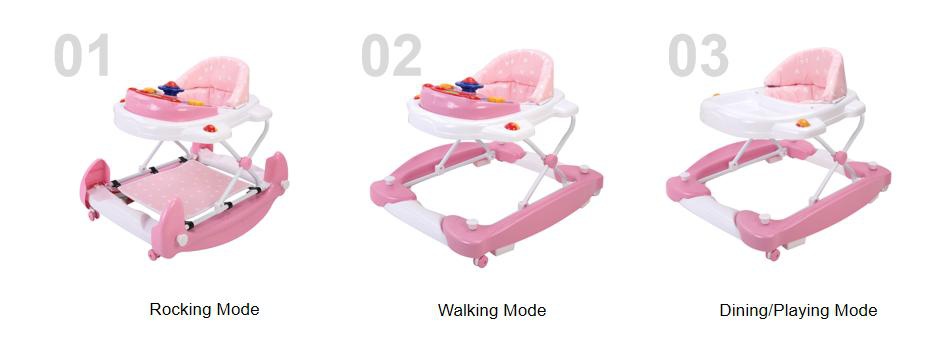 3-in-1 Rocking, Walking & Playing Baby Walker