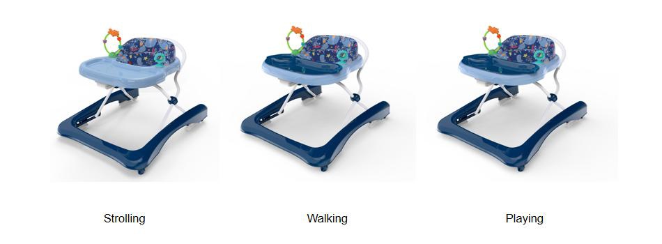 3-in-1 strolling, walking & Playing Baby Walker